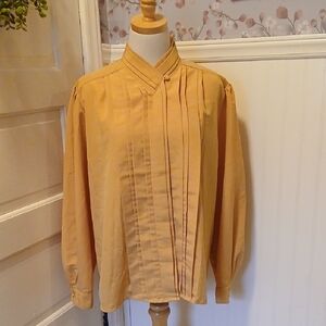 Vintage Yves St. Clair Golden Pleated Blouse